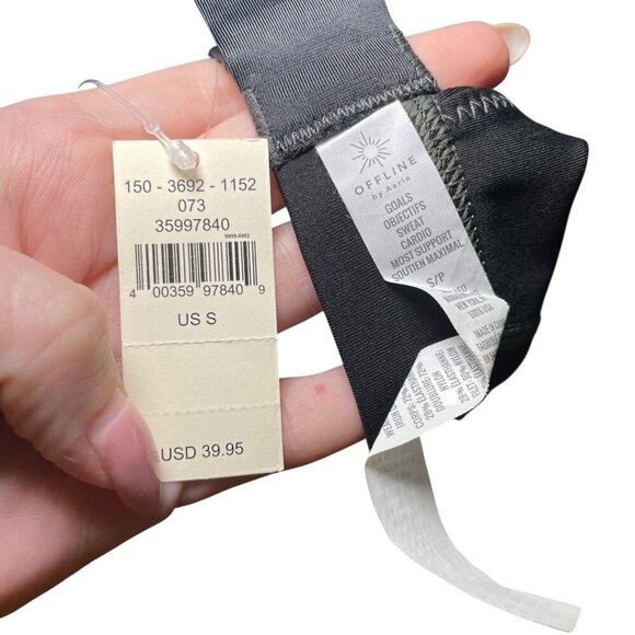 Offline By Aerie Black Goals Most Support Sports Bra Size Small NWT - Picture 5 of 5